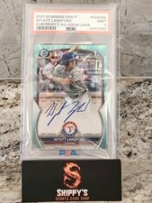 2023 Bowman Draft Chrome Wyatt Langford  Aqua Lava Auto /199 PSA 9 