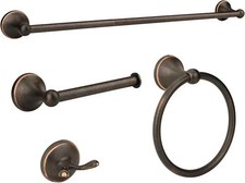 4 Piece Antique Bathroom Hardware Accessories Set Oil Rubbed Bronze,24 Inch T...