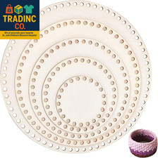 5 Sizes Natural Wooden Basket Bottom, round Circle Blank Crochet Basket Wood Bas