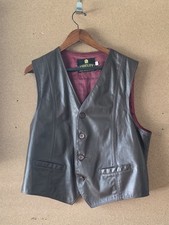 Fidelity Leathers Vintage 70's Brown Leather Vest Mens XL Western Streetwear