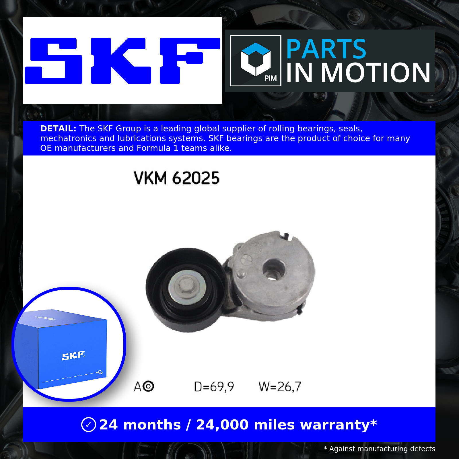 Fits SKF VKM 62025 Tensioner Pulley, V-ribbed belt - Image 9