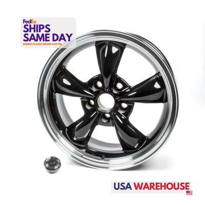 American AR105M7761B, One 17x7 Torq Thrust M Wheel Gloss Black Machined Lip - Picture 1 of 9