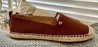 New Lauren Ralph Lauren Cameron Espadrille Brown Leather Flats Shoes Sz 9 — photo 4
