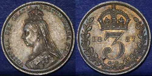 1887 Victoria Threepence — photo from another recent sale