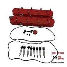1 SET Engine Valve Covers Cast Aluminium Red Tall Chevy Valve Covers with
