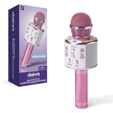 Claire's Bluetooth Karaoke Microphone for Kids, Wireless Mic with Voice Effec...