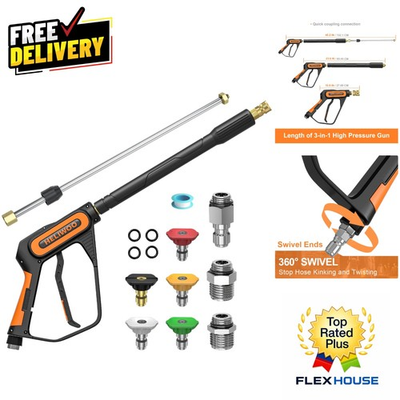 #ad Versatile 5000 PSI Pressure Washer Wand with 360° Swivel amp; M22 Fittings $59.84