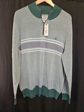Original Penguin 1/4 Zip Sweater Men's XL Green 100 Cotton MSRP 118 NWT