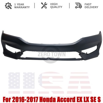 Front Bumper Cover For 2016-17 Honda Accord EX LX SE S W/o Sensor Hole HO1000302