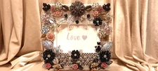 JEWELRY ART-Bejeweled Picture Frame, Floral, Collage