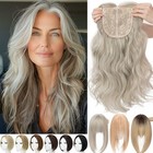 100% Real as Human Hair Topper Clip in Extension Silky Hairpiece 6"x6" Lace 18in