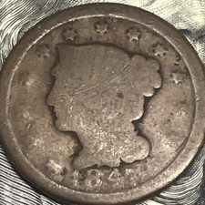 1846 Braided Hair Large Cent Copper Philadelphia Business Strike