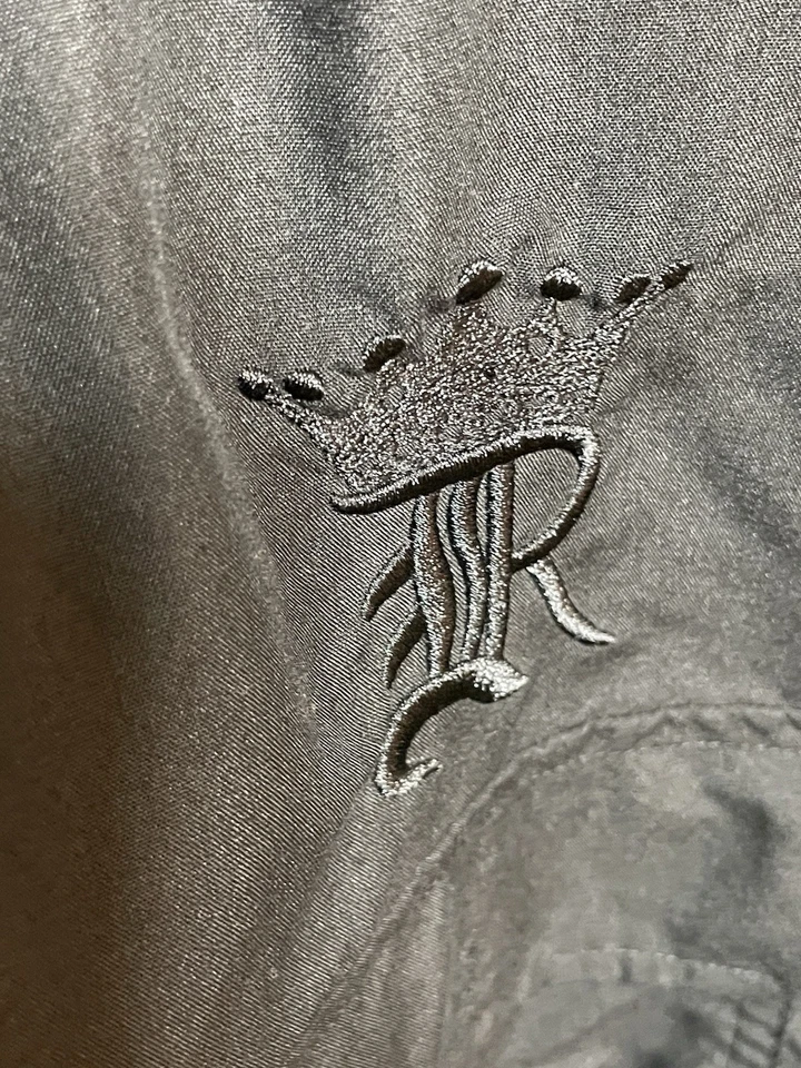 Red Ape 5X Mens Black On Black Logo Button Down epaulets Embroidered Logo - Image 4 of 4