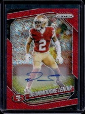2025 Panini Prizm Deommodore Lenoir Auto Autograph Red Shimmer #/35 49ers
