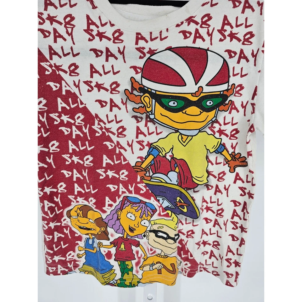 Nickelodeon‎ Vintage Rocket power Short Sleeve T-shirt All Over Print Kids Sz 8 - Image 2 of 4