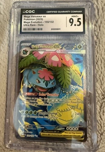 2025 Pokemon Mega Venusaur ex 155/132 Mega Evolution Holo CGC 9.5