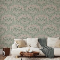 Florales Damast World Of Wallpaper SalbeigrüN Rosa AF0037 Botanische BläTter