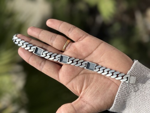 Armband 925 Sterling Silber schwarz matt lackiert - Bild 10 von 11