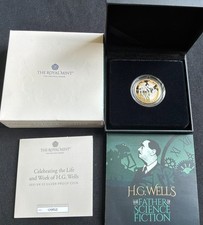 Royal Mint 2021 H.G. Wells £2 Silver Proof Coin Boxed with COA