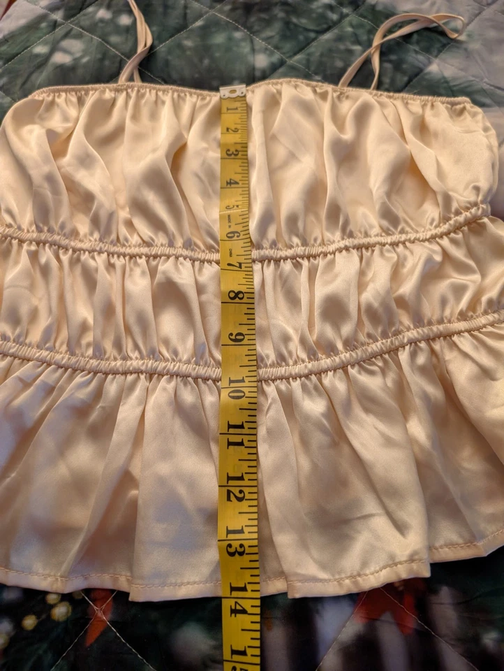 Top Timing para mujer talla M camisola satinada Babydoll Fairycore nuevo sin etiquetas Cottagecore Foto 3 de 4