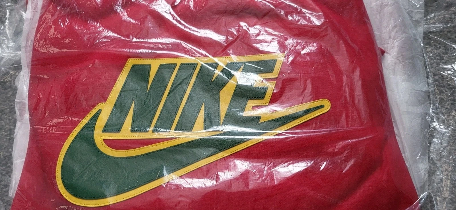 Felpa con cappuccio Supreme X Nike in pelle con applicazioni Rossa taglia XL