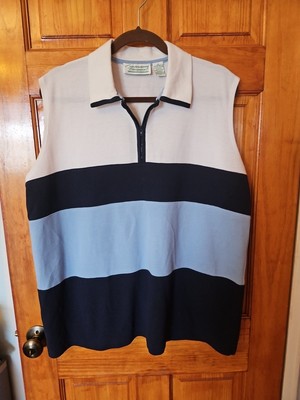 Shenanigans Women's Top Tank Zipper Size 3X Striped Cotton Blend NWOT 