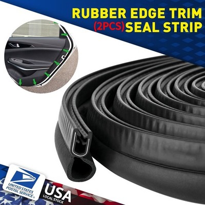 2PCS 4M Car Auto Rubber Seal Trim Molding Door Edge Lock Protector Weather Strip