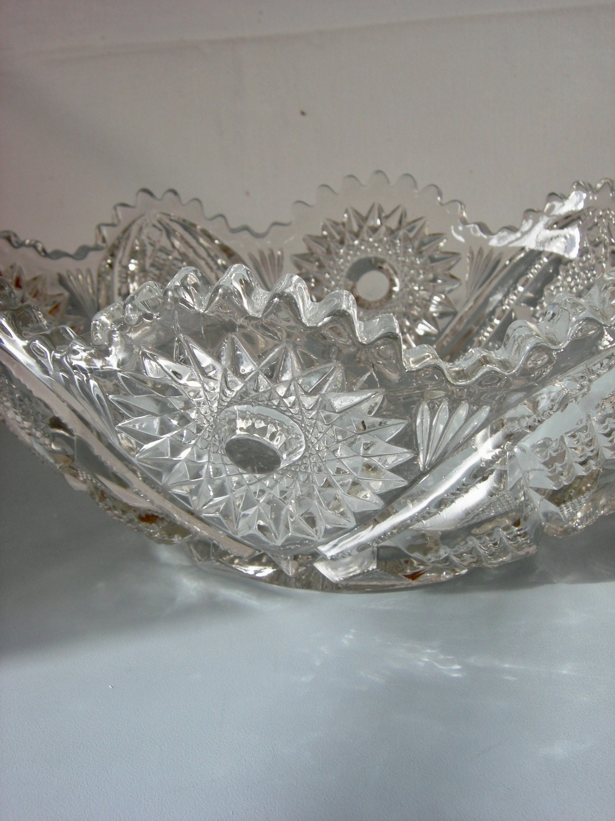 American Brilliant Period Cut Glass Bowl 8" x 12' - Gorgeous!!