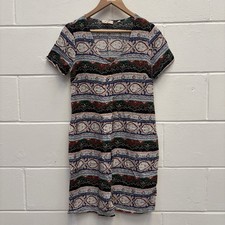 Fat Face Midi Dress UK 10 Boho Short Sleeve Viscose Summer Casual