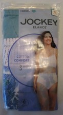 Jockey Elance 100 Cotton Brief Underwear - Women's Size 7 - 3 Pack - Brand New