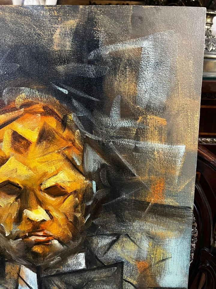 PABLO PICASSO - Increíble pintura al óleo - Lienzo hecho a mano - firmado - Con etiquetas Foto 3 de 4