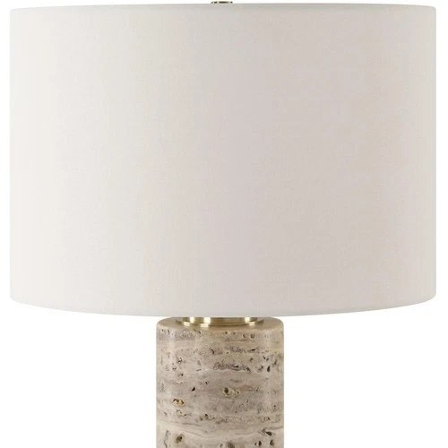 Uttermost 30403 Cortado Table Lamp Travertine and Antique Brass - Picture 5 of 7