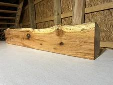 Rustic Figured Oak Wood Fireplace Mantel/Live Edge Oak/Rustic Oak Mantlepiece