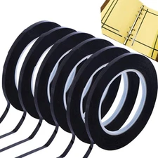 Set of 6 pcs 3mm 1/8 inch 3 mm/ 0.12 width, 33 m/ 108 feet long, Black 