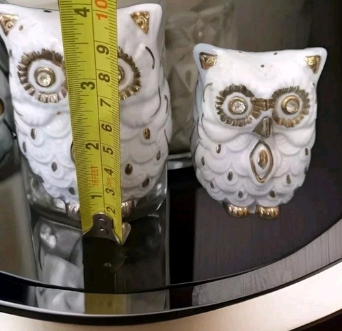 Fine China Graduated Owls Decorative Gold Embellished Home Ornamental - Picture 6 of 12