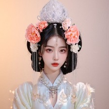 Chinese Hanfu Lotus Hair Crown Lady Hair Ancient Headdress Hairpin Gifts