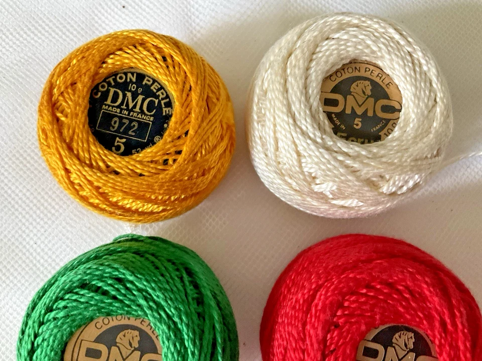 DMC Perle Cotton Thread Lot of 4 Made in France #5 Assorted Colors Slightly Used - Image 2 of 3