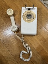 Vintage Bell System Western Electric White Rotary Dial Wall Phone Telephone