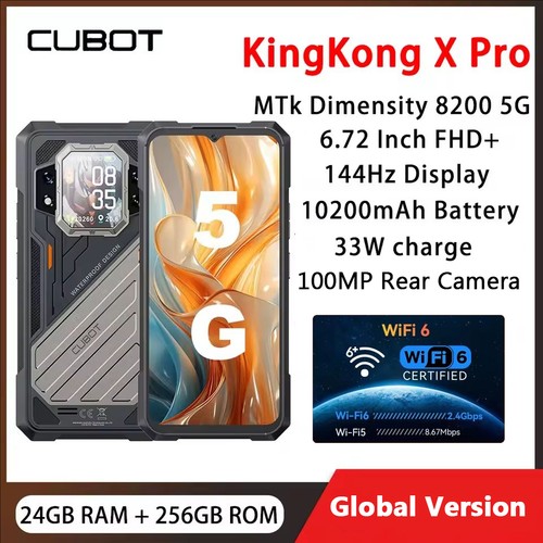 CUBOT KINGKONG X Pro 5G Rugged Phone 6.72-Inch FHD+ 144Hz 10200mAh 100MP Global
