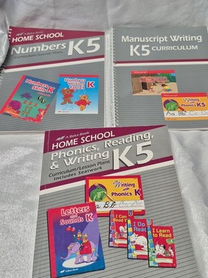 Lot of 3 A Beka Home School K5 books: Numbers, Writing, Phonics Reading Writing