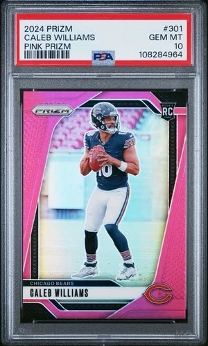 2024 Panini Prizm Caleb Williams Pink Prizm 301 PSA 10 GEM