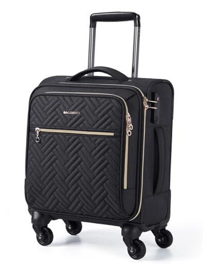 16-Inch Airline-Approved Softside Underseat Carry On Luggage in Black