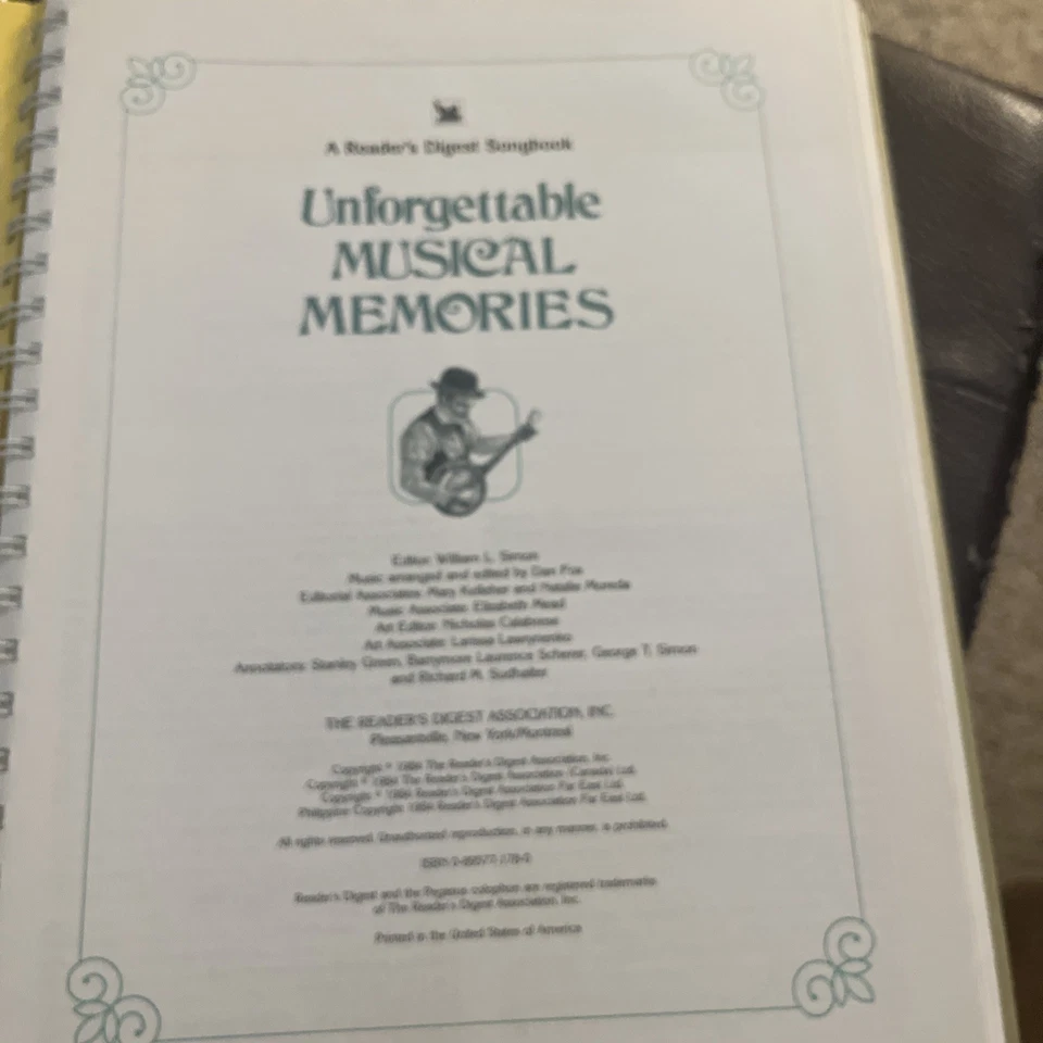 READER'S DIGEST SONGBOOK: Unforgettable Musical Memories 1984  Hardcover - Image 2 of 3