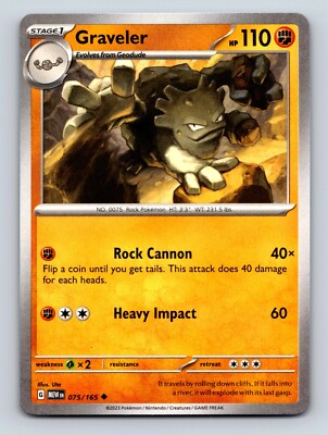 Graveler HP 110 Rock Cannon Heavy Impact Rarity Orange Pokémon