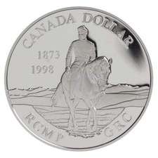 1998 $1 Royal Canadian Mounted Police (RCMP), 125th Anniversary - Proof Sterling