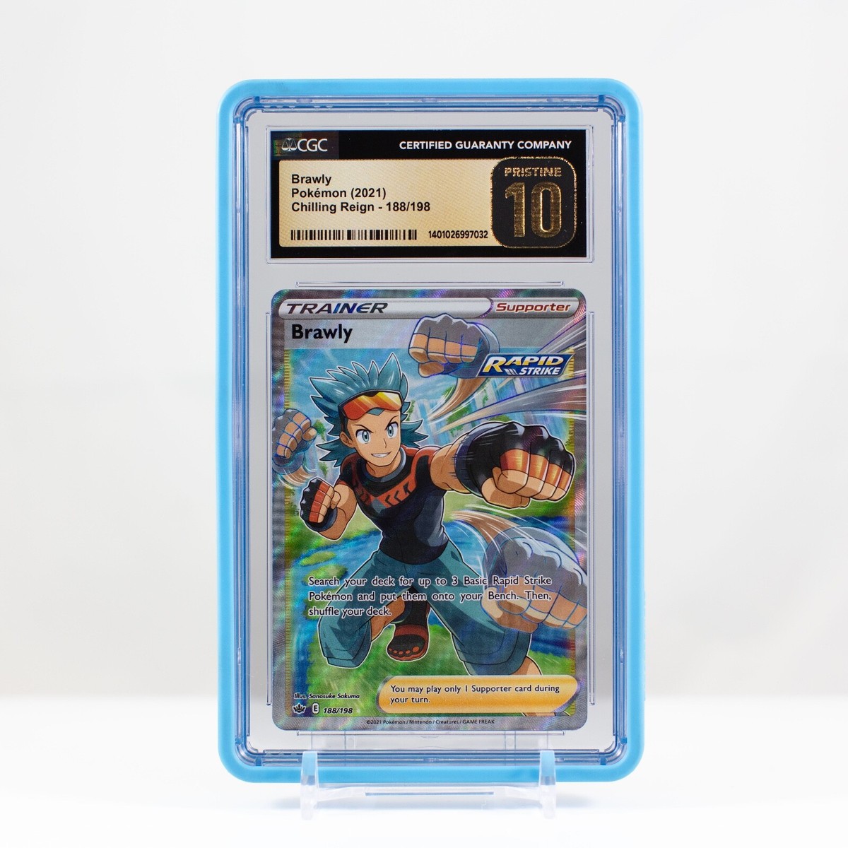 brawly pokemon card value Pokemon TCG - Brawly Chilling Reign Full Art Holo Card 188/198