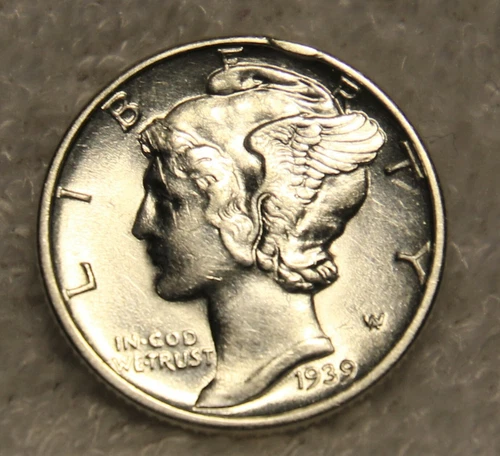 1939D Uncirculated Mercury Dime FB