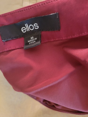 Ellos Kleid Gr. 22 weinrot komplett gefüttert Kurzarm Reißverschluss hinten - Bild 3 von 4