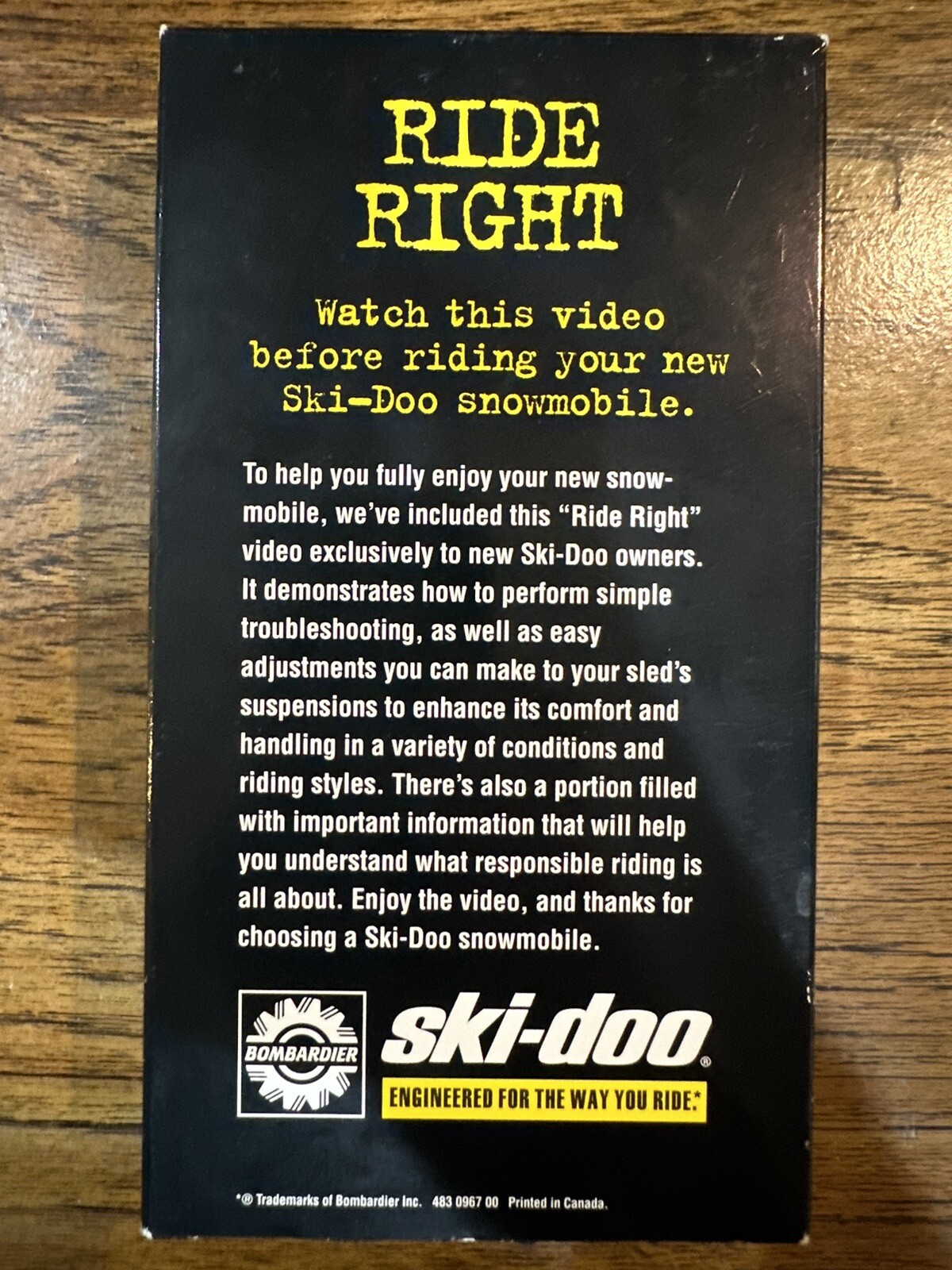 Ski-Doo Ride Right '97 Winter Rules #5 VHS Snowmobile Video Instructional Rare