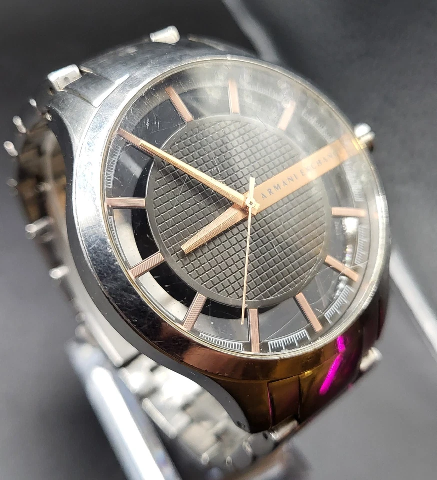 Reloj Armani Exchange AX2199 de lujo de vestir esfera plateada para hombre analógico 42 mm WR 50M Foto 4 de 4